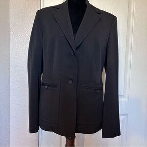 Vintage Grace‎ Women's Black Classic 2 Button Blazer Size 8 Made in Hong Kong